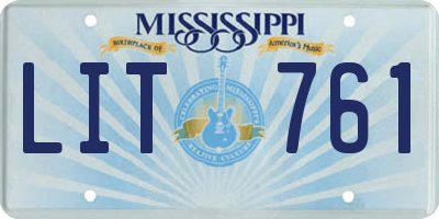 MS license plate LIT761