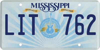MS license plate LIT762