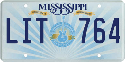 MS license plate LIT764