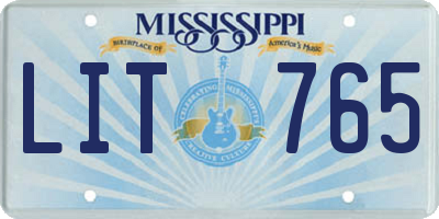 MS license plate LIT765