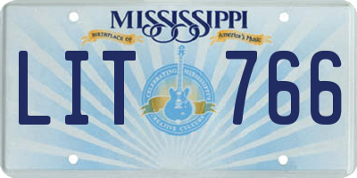 MS license plate LIT766