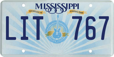 MS license plate LIT767