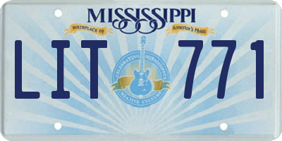 MS license plate LIT771