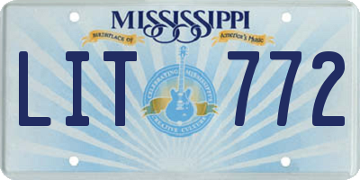 MS license plate LIT772