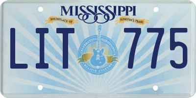 MS license plate LIT775