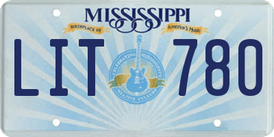 MS license plate LIT780