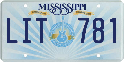 MS license plate LIT781
