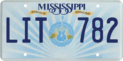 MS license plate LIT782