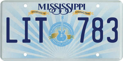 MS license plate LIT783