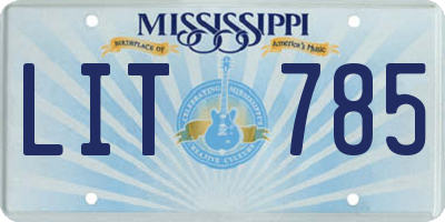 MS license plate LIT785