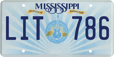 MS license plate LIT786