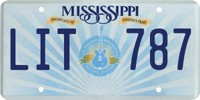 MS license plate LIT787