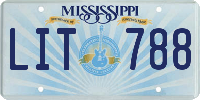 MS license plate LIT788