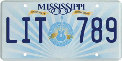 MS license plate LIT789