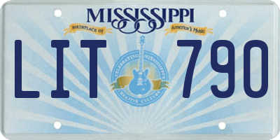 MS license plate LIT790