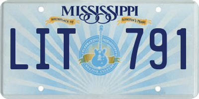 MS license plate LIT791