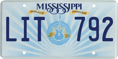 MS license plate LIT792