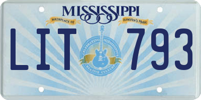 MS license plate LIT793