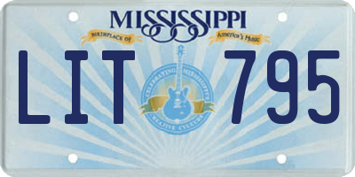 MS license plate LIT795