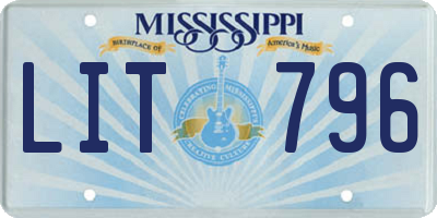 MS license plate LIT796