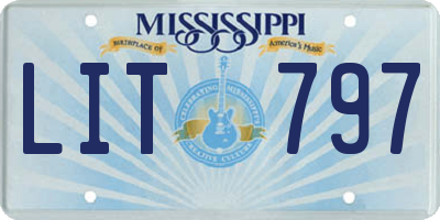 MS license plate LIT797