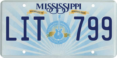 MS license plate LIT799