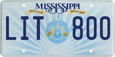 MS license plate LIT800