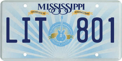 MS license plate LIT801