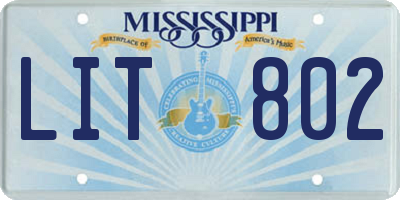 MS license plate LIT802