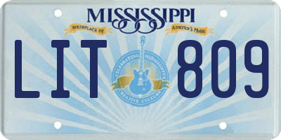 MS license plate LIT809
