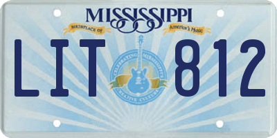 MS license plate LIT812