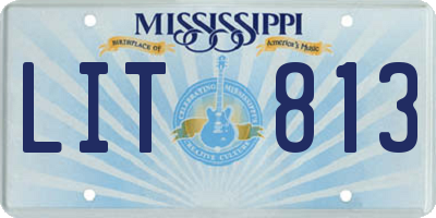 MS license plate LIT813