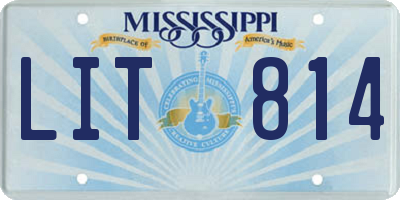 MS license plate LIT814