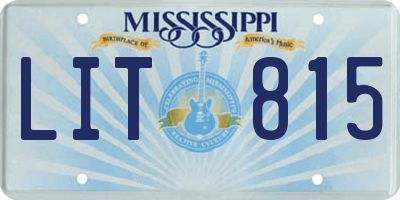 MS license plate LIT815