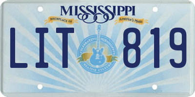 MS license plate LIT819