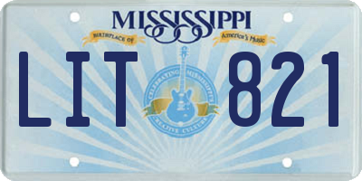 MS license plate LIT821