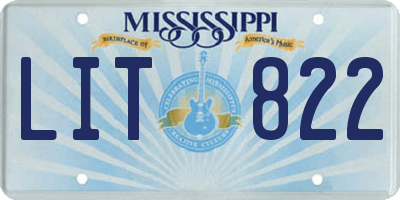 MS license plate LIT822
