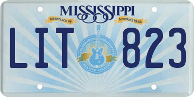 MS license plate LIT823