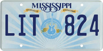 MS license plate LIT824