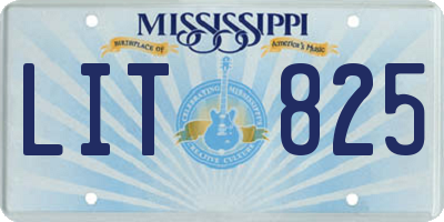 MS license plate LIT825
