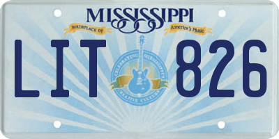 MS license plate LIT826