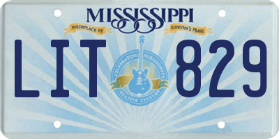 MS license plate LIT829