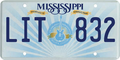 MS license plate LIT832