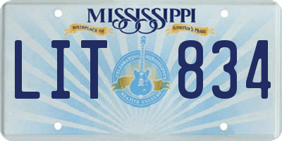 MS license plate LIT834