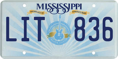 MS license plate LIT836