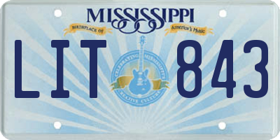 MS license plate LIT843