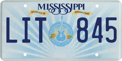 MS license plate LIT845
