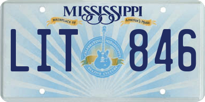 MS license plate LIT846