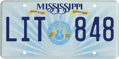 MS license plate LIT848
