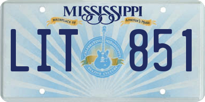 MS license plate LIT851